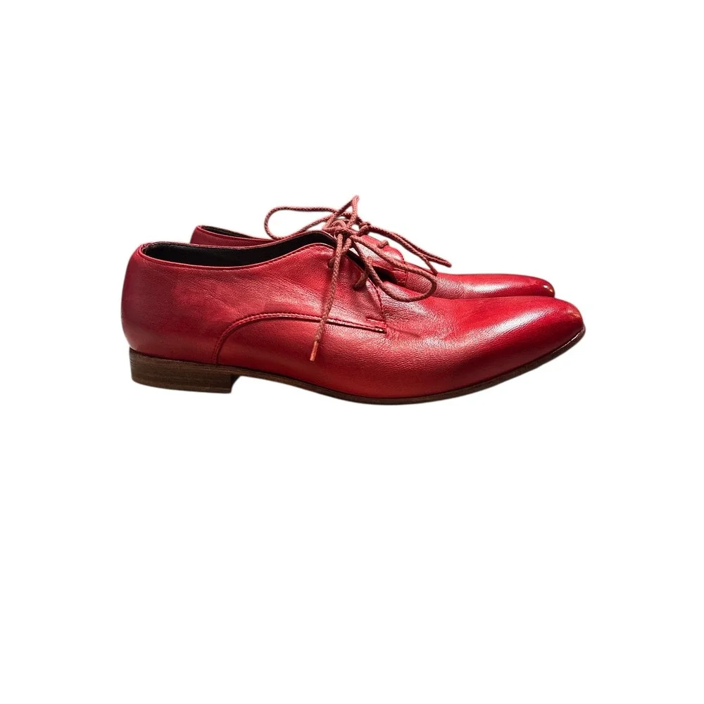 JP David‎ Red Leather Wingtip Oxford Shoes Made in Italy androgynous